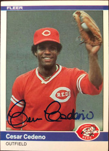 Cesar Cedeno Autographed 1984 Fleer #465