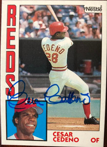 Cesar Cedeno Autographed 1984 Topps Nestle #725