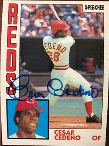 Cesar Cedeno Autographed 1984 O-Pee-Chee #191