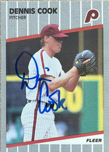 Dennis Cook Autographed 1989 Fleer Update #U-104 Dennis Cook Autographed 1989 Fleer Update #U-104