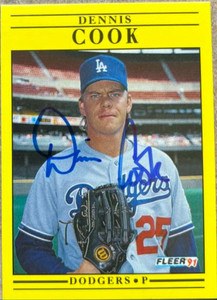 Dennis Cook Autographed 1991 Fleer #196