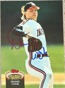 Dennis Cook Autographed 1992 Stadium Club #887