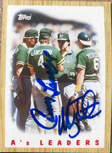 SOLD 14961 Mickey Tettleton and Carney Lansford Autographed 1987 Topps #456