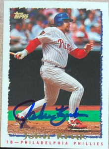 John Kruk Autographed 1995 Topps #572 Philadelphia Phillies Card