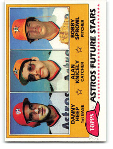 1981 Topps #82 Danny Heep/Alan Knicely/Bobby Sprowl Astros Rookies VG RC Rookie Houston Astros 