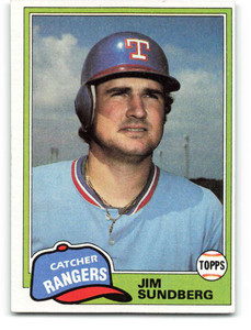 1981 Topps #95 Jim Sundberg VG Texas Rangers 