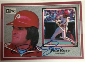 SOLD 1410 Pete Rose Autographed 1983 Donruss All Star Jumbo 