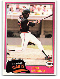 1981 Topps #195 Rich Murray VG RC Rookie San Francisco Giants 