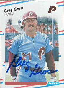 Greg Gross Autographed 1988 Fleer #302