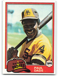 1981 Topps #496 Paul Dade VG San Diego Padres 