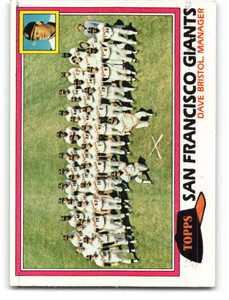 1981 Topps #686 Giants Team/Dave Bristol MG VG San Francisco Giants 