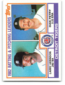 1983 Topps #261 Larry Herndon/Dan Petry Tigers Batting & Pitching Leaders VG Detroit Tigers 