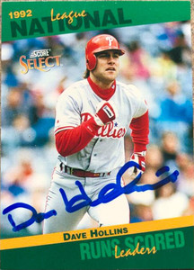 Dave Hollins Autographed 1993 Studio #158 - Under the Radar Sports