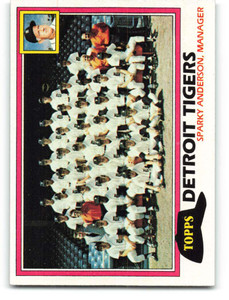 1981 Topps #666 Tigers Team/Sparky Anderson MG VG Detroit Tigers 