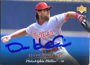 Dave Hollins Autographed 1995 Upper Deck #377 Philadelphia Phillies Card