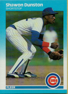 1987 Fleer #561 Shawon Dunston UER NM Chicago Cubs 