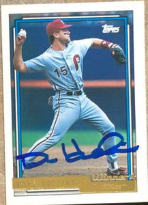 Dave Hollins Autographed 1992 Topps Gold Winner #383