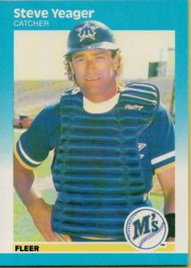 1987 Fleer #599 Steve Yeager NM Seattle Mariners 