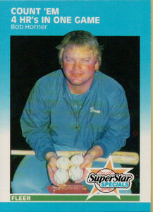 1987 Fleer #632 Bob Horner Count 'Em - 4 HR's in One Game NM Atlanta Braves 