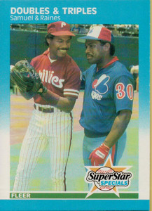 1987 Fleer #642 Juan Samuel/Tim Raines Doubles and Triples NM Philadelphia Phillies/Montreal Expos 