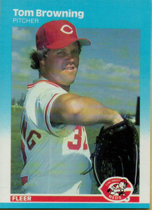 1987 Fleer #194 Tom Browning NM Cincinnati Reds 