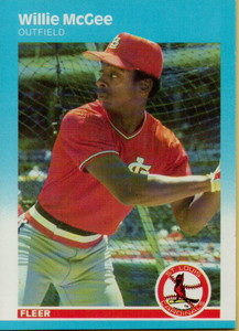 1987 Fleer #304 Willie McGee NM St. Louis Cardinals 