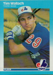 1987 Fleer #334 Tim Wallach NM Montreal Expos 