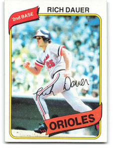 1980 Topps #102 Rich Dauer VG Baltimore Orioles 