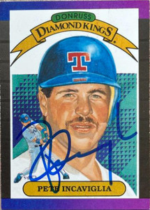 Pete Incaviglia Autographed 1989 Donruss #3 DK Texas Rangers Card