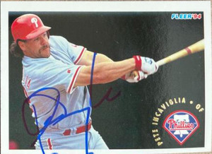 Pete Incaviglia Autographed 1994 Fleer #591 Philadelphia Phillies Card