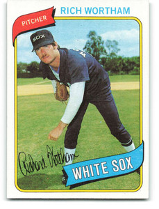 1980 Topps #502 Rich Wortham DP VG RC Rookie Chicago White Sox 