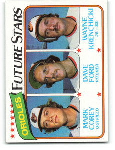 1980 Topps #661 Mark Corey/Dave Ford/Wayne Krenchicki Orioles Future Stars VG RC Rookie Baltimore Orioles 