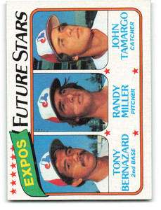 1980 Topps #680 Tony Bernazard/Randy Miller/John Tamargo Expos Future Stars VG RC Rookie Montreal Expos 