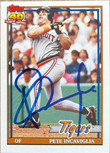 Pete Incaviglia Autographed 1991 Topps Traded #57T 