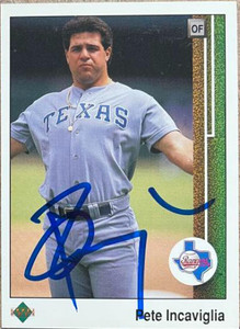 Pete Incaviglia Autographed 1989 Upper Deck #484