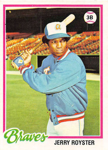 1978 Topps #187 Jerry Royster DP VG Atlanta Braves 
