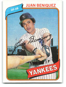 1980 Topps #114 Juan Beniquez VG New York Yankees 