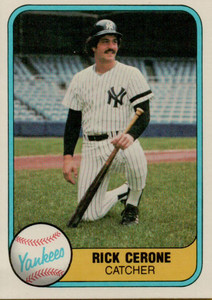 1981 Fleer #83 Rick Cerone VG New York Yankees 
