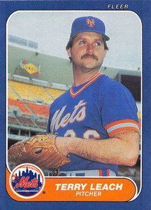 1986 Fleer #87 Terry Leach VG New York Mets 