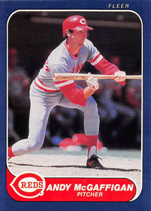 1986 Fleer #181 Andy McGaffigan VG Cincinnati Reds 