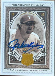 John Kruk Autographed 2009 SP Legendary Cuts #127 SN550 Philadelphia Phillies Card