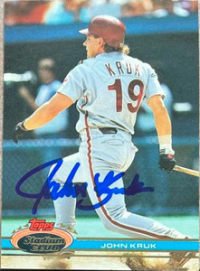 John Kruk Autographed 1991 Stadium Club #227