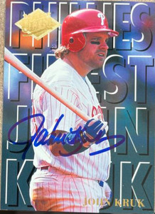 John Kruk Autographed 1994 Fleer Ultra Phillies Finest #17 Philadelphia Phillies Card