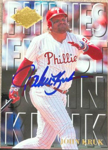 John Kruk Autographed 1994 Fleer Ultra Phillies Finest #8