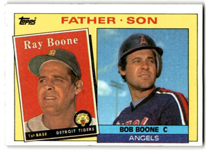 1985 Topps #133 Ray Boone/Bob Boone FS VG Detroit Tigers/California Angels 