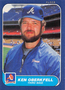 1986 Fleer #523 Ken Oberkfell VG Atlanta Braves 