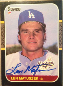 Len Matuszek Autographed 1987 Donruss #423