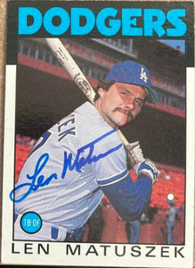Len Matuszek Autographed 1986 Topps #109