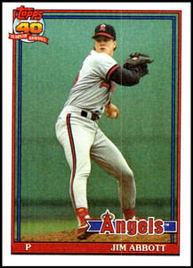 1991 Topps #285 Jim Abbott VG California Angels 