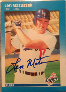 Len Matuszek Autographed 1987 Fleer #447